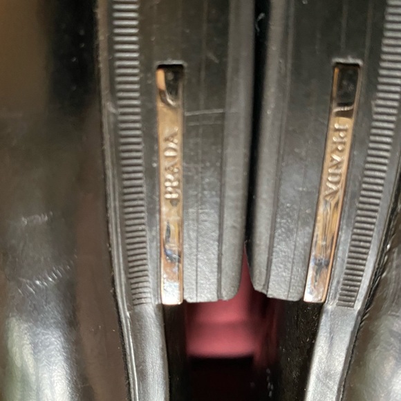 PRADA LOAFERS GUNMETAL BUCKLE BLACK PRADA PLATE SIZE 10 VERY GOOD CONDITION - Picture 10 of 10